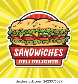 Sandwich Logo Design for Frenchise Fast Food and Restaurant One of The Best Design