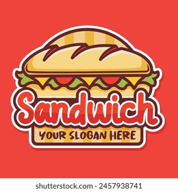 Sandwich Logo Design Simple Soft Color Vector Design