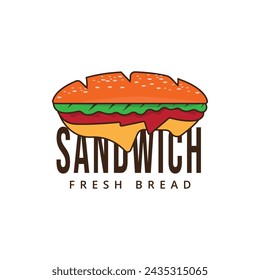 Diseño vectorial de diseño de logotipo de sandwich