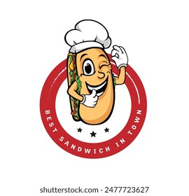 A sandwich logo design vector