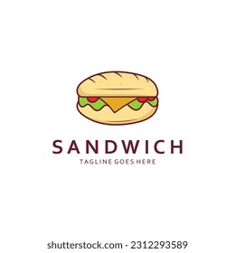 Sandwich Logo Icon with Simple Concept. Perfect for Sandwich or Restaurant Emblem.