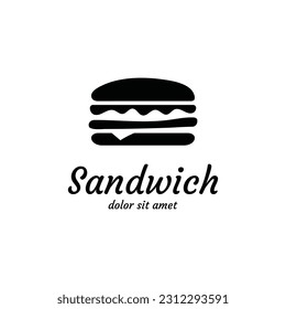 Icono del logotipo del sándwich con un concepto sencillo. Ideal para sándwiches o restaurantes Emblem.