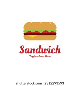 Sandwich Logo Icon with Simple Concept. Perfect for Sandwich or Restaurant Emblem.