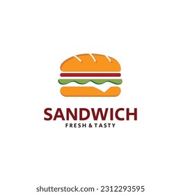 Sandwich Logo Icon with Simple Concept. Perfect for Sandwich or Restaurant Emblem.