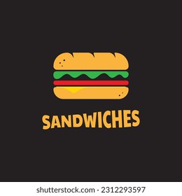 Sandwich Logo Symbol mit einfachem Konzept. Perfekt für Sandwich oder Restaurant Emblem.