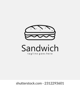 Sandwich Logo Icon with Simple Concept. Perfect for Sandwich or Restaurant Emblem.