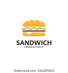 Sandwich Logo Icon with Simple Concept. Perfect for Sandwich or Restaurant Emblem.