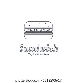 Sandwich Logo Icon with Simple Concept. Perfect for Sandwich or Restaurant Emblem.