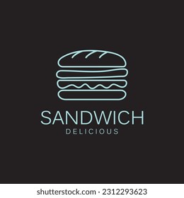 Sandwich Logo Icon with Simple Concept. Perfect for Sandwich or Restaurant Emblem.