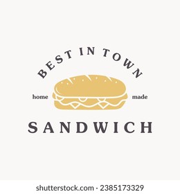 Sandwich Logo Icon with Simple Concept. Perfect for Sandwich or Restaurant Emblem.
