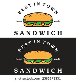 Sandwich Logo Icon with Simple Concept. Perfect for Sandwich or Restaurant Emblem.
