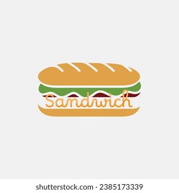 Sandwich Logo Icon with Simple Concept. Perfect for Sandwich or Restaurant Emblem.