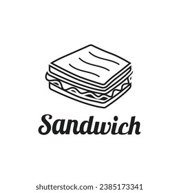 Sandwich Logo Icon with Simple Concept. Perfect for Sandwich or Restaurant Emblem.