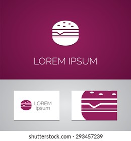 sandwich logo template icon design elements with business card 