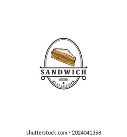 Sandwich logo template, Suitable for restaurant and cafe logo