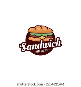 Sandwich-Logo-Vorlage, geeignet für Restaurant und Café-Logo