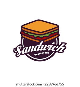 Plantilla de logotipo de sándwich, logotipo de adecuado para restaurante y café