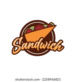 Sandwich logo template, Suitable for restaurant and cafe logo