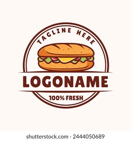 Sandwich logo template, Suitable for restaurant and cafe