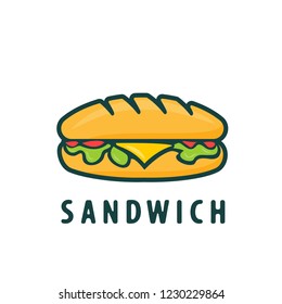 Sandwich Logo Vector Stock Vector (Royalty Free) 1230229864