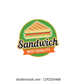 Sandwich Logo Vector with Badge Design