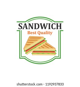 Sandwich Logo Vector with Badge Design. Vintage illustration
