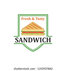 Sandwich Logo Vector with Badge Design. Vintage illustration