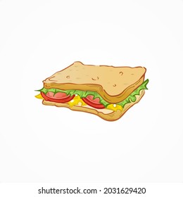 Sandwich logo vector, logo concept