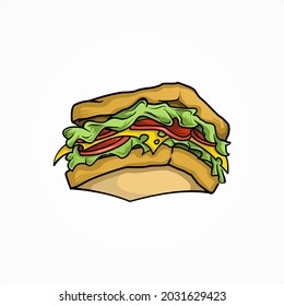 Sandwich logo vector, logo concept