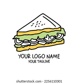 sandwich logo. sandwich logo vector illustration. suitable for restaurant logo and fast food restaurant logo, and graphic design element.