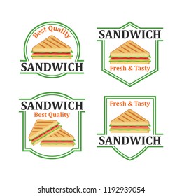 Sandwich Logo Vector Set with Badge Design. Vintage illustration