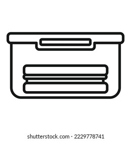 Sandwich lunch box icon outline vector. Dinner food. Meal bag