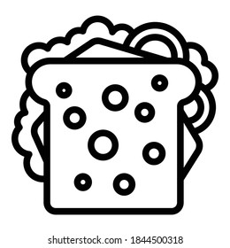 Icono de almuerzo de sándwich. Icono del vector del almuerzo del sándwich de contorno para diseño web aislado en fondo blanco