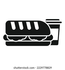 Sandwich lunch icon simple vector. Healthy meal. Bag snack