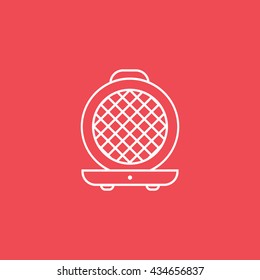 Sandwich Maker Line Icon On Red Background