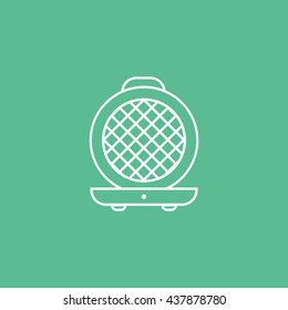 Sandwich Maker Line Icon On Green Background