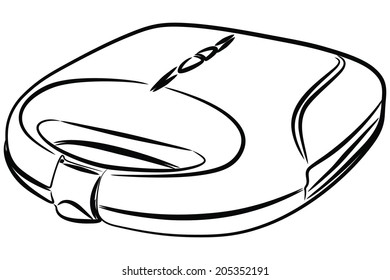 sandwich maker on white background 