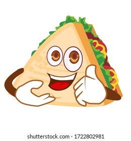 Sandwich mascot cartoon in vector