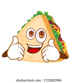 Sandwich mascot cartoon in vector