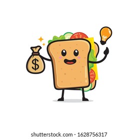 Sandwich Mascot Character Vector Design