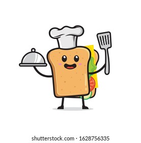 Sandwich mascot character vector design
