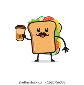 Sandwich mascot character vector design
