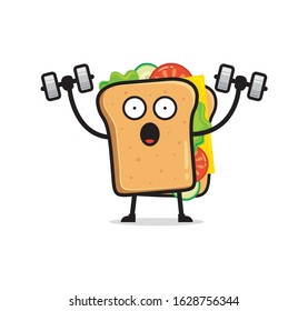 Sandwich mascot character vector design