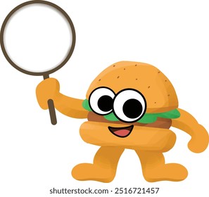 sandwich mascot holding blank sign