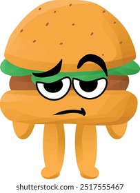 sandwich mascot tired expressing boredom
