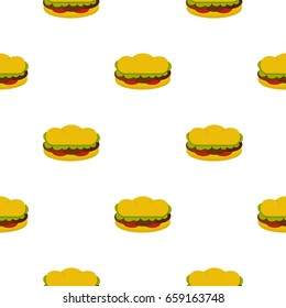 Sandwich with meat patties pattern seamless for any design vector illustration