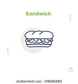 Sandwich, minimalist icon or logo illustration