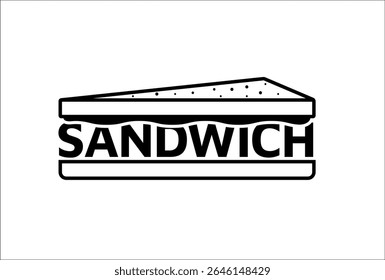 Sandwich minimalist typography logo design, icon, sticker, logo, vector, font, fast