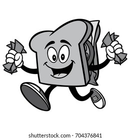Sandwich with Money Illustration
