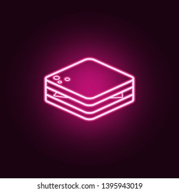 Sandwich neon icon. Elements of fast food set. Simple icon for websites, web design, mobile app, info graphics